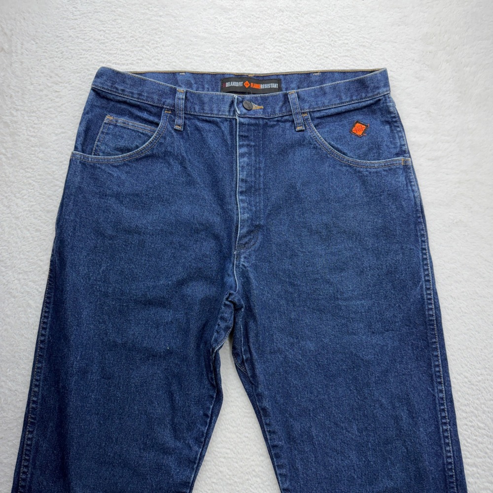 Wrangler FR Flame Resistant Mens Relaxed Fit Jeans Blue Denim 36x34 10FR31WWZ - Picture 2 of 9